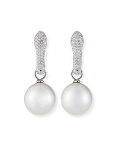 Rare Pearls, Mikimoto Pearls, Fine Jewelry Designers, Pearl Drop Earrings, Pearl Drop, Cultured Pearls, Pave Diamonds, White Gold Diamonds, White Diamond