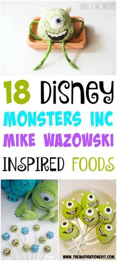 the top ten disney monsters in mike wazowkki inspired foods are featured here