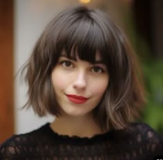 Basic Bob Haircut For Women, Tousled Bob With Bangs, Bob With Bangs Oval Face, Bob With Fringe Thick Hair, Chin Length Shaggy Bob With Bangs, Shaggy Bob Haircut With Bangs, Shaggy Bob With Fringe, Shaggy Bob Hairstyles With Bangs, Textured Bob With Bangs