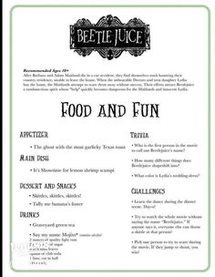 the food and fun menu is shown