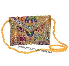 Indian Rajasthani Jaipuri Art Sling Bag Fold Over Clutch Purse With Multiple Colour For Women and Girl Party Wedding Carry. Handicrafts and Jewellery Designer Women Sling Bags, Evening Handbags for women Best for gifting, Diwali Gift, Wedding Favors, Indian Sling bags. SURPRISE GIFT: You may get a free surprise gift parcel from us. Pack of - Assorted Colors bags. * Material: polyester Embroidered fabric (Both Side Work) * Size : 23x18 Inches * Type: Casual, Ethnic, traditional, wedding, embroidery * This Sling bag is a good match with both Indian and western outfits and are superb for wedding and festive parties * This is enough to keep your accessories and all needed essentials and it can be the best gift for any woman. * Use on wedding, party or other famliy functions, dandiya, tradition Traditional Gota Work Bags, Multicolor Handwork Bags For Diwali, Multicolor Handcrafted Bag For Diwali, Gift Bags With Dori Work, Handmade Bags For Navratri, Multicolor Bags For Diwali Celebration, Festive Multicolor Bags With Dori Work, Multicolor Rectangular Bag With Dori Work, Gift Bags With Motifs