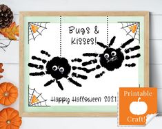 this is a printable halloween card for kids to make with their hands and feet