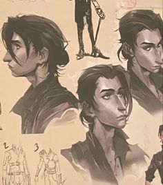 an image of some character sketches for the movie star wars