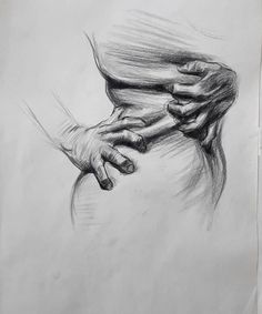 a drawing of two hands holding each other