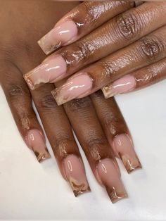 Short Nails Nail Art, Simple Gel Nail Designs, Nail Art For Short Nails, Art For Short Nails, Nail Art Easy, Nail Art Inspo, Funky Fingers, Brown Acrylic Nails, Diy Pedicure