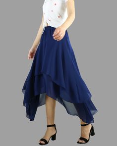 * A beautiful chiffon skirt, have 3 layers, two layers chiffon and one layer lining, not sheer at all. * Quality pearl chiffon fabric, soft, breathing and easy care. * Asymmetrical hem, it moves very beautifully when you walk. * Support 7 days return to get full refund on item without any reason. * Can custom size and colors, lead time is 6-8 days; * Let us know your usual size in your country and your overall height. * If you have some specific request or special characters such as broad should Satin Top Outfit, Dark Green Skirt, Skirt Chiffon, Skirt Asymmetrical, Elastic Waist Skirt, Winter Skirt, Asymmetrical Skirt, Linen Skirt, Chiffon Skirt