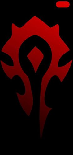 the logo for world of warcraft is shown in red on a black background,