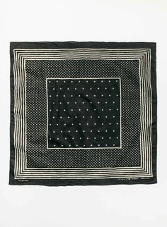 i+w vintage black bandana v2 – imogene + willie Imogene Willie, Black Bandana, Geometric Scarf, Vintage Bandana, S Logo Design, Chain Stitch Embroidery, Bandana Design, Bandana Styles, Wool Caps