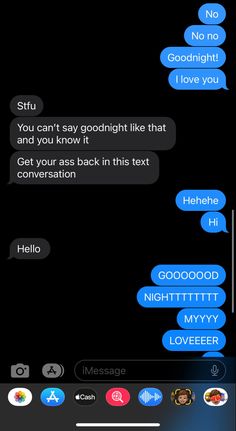 two texts are being shared to each other on the same cell phone, one is in conversation with the other