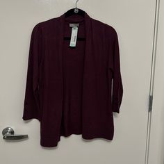 Nwt Maroon Cardigan With 3/4 Sleeve Fall Cotton Outerwear With 3/4 Sleeve, Cotton Sweater With 3/4 Sleeve For Fall, Cotton Outerwear With 3/4 Sleeve For Fall, Fall Sweater With 3/4 Sleeve For Workwear, Fall 3/4 Sleeve Sweater For Workwear, Fall Workwear Sweater With 3/4 Sleeve, Fall Layering Sweater With 3/4 Sleeve, Fall Layering Cardigan With 3/4 Sleeve, Fall Layering Outerwear With 3/4 Sleeve