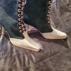 Ankle Boots Denim And Leather. Worn Maybe A Handful Of Times. Stuart Weitzman Shoes, Stuart Weitzman, Shoes Boots, Bootie Boots, Blue White, Shoe Boots, Ankle Boots, Size 10, Blue And White