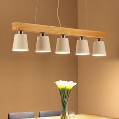 39'' Incandescent LED 5-Light Creative Chandelier Modern Nature Inspired Wood Bamboo Metal Island Linear Island Lights Restaurant Pendant Light, Wood Pendant Lamps, Drop Light, Wood Island, Bedroom Light Fixtures, Drop Lights, Wood Pendant Light, Wood Chandelier, White Chandelier