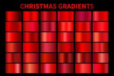 a christmas card with red squares and the words'christmas gradients'on it