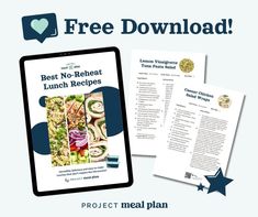 a recipe book with the title'best no - repeat lunch recipes project meal plan '