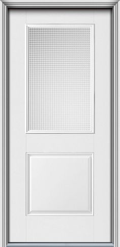 a white door with a glass paneled in to the front and side panels on it