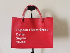 Large tote. Vegan leather.  Size: Greek Paraphernalia, Theta Sorority, Delta Sigma Theta Sorority, Delta Sigma Theta, Large Tote, Sorority, Large Bags, Vegan Leather, Etsy Gift Card