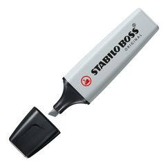 a black and white marker with the word stabio boss on it's side