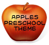 an apple with the words apples preschool theme written on it's side and underneath