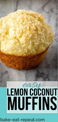 lemon coconut muffins with text overlay