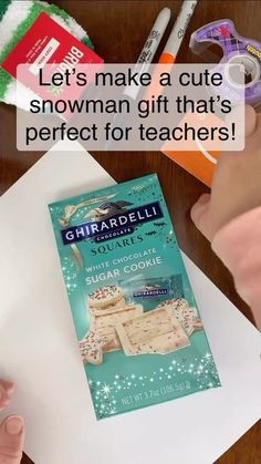 someone is making a cute snowman gift that's perfect for teachers