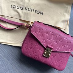 In Perfect Condition, Worn One Time. Bought From The Lv Store Directly. Beautiful Dark Pink Embossed Leather. Spacious Bag That Fits A Lot. Gold - Color Hardware. Pocket On Outside. Comes With Dust Bag And Box. Lv Store, Louis Vuitton Pochette Metis, Bags Louis Vuitton, Louis Vuitton Pochette, Dark Pink, Embossed Leather, Louis Vuitton Bag, Gold Color, Dust Bag