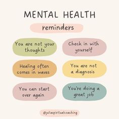 Health Reminders, Mental Health Advocacy, Mental Health Recovery, Mental Health Facts, Health Affirmations, Mental Health Awareness Month, Positive Mental Health, Self Care Bullet Journal