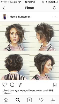 Nicole Huntsman, Stacked Bob Haircut, Cute Short Haircuts, Nice Hair, Short Wavy, Penteado Cabelo Curto, Hair Wedding, Hair Images