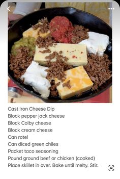 an image of food in a skillet on the app store's menu page