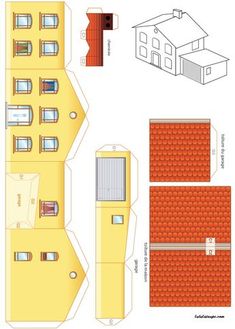 the paper model of a house with its roof and walls cut out to look like it is