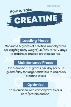 Creatine is a type of #aminoacid (a building block of #protein). It’s popular with athletes because it can help improve #muscle mass and athletic performance. The International Society of Sports Nutrition’s recommendation for increasing muscle creatine stores is to start with 5g of creatine 4x/day for 5–7 days, then transition to 3–5g a day to maintain. If you want to learn more about what #creatine is, how it works in the body, and who it might benefit, read today’s article. Bulking Plan, Supplement Guide, Gym Supplements, Gym Workout Plan For Women, Vitamin And Mineral, Exercise Physiology, Colon Health, Nutritional Therapy