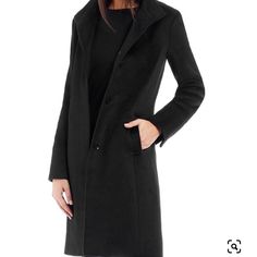 Alpaca Blend Stand Collar Flip Cuff Sleeve Coat Black Sz 8 Nwt Description Item #20188921 From Katherine Kelly, This Coat Features: Luxurious Alpaca Blend Fabrication Stand Collar Long Sleeves With Flip Cuff Pick Stitch Details Back Vent Welt Pockets Hidden Button Front Closure Approx. 38" Center Back Length Alpaca/Wool/Nylon Dry Clean Imported. Elegant Wool Coat With Button Cuffs For Business, Formal Black Wool Coat, Elegant Wool Coat With Button Cuffs For Office, Elegant Wool Coat With Button Cuffs For Fall, Structured Wool Coat For Work, Elegant Fitted Wool Coat With Button Cuffs, Elegant Career Outerwear With Button Cuffs, Elegant Spring Wool Coat With Button Cuffs, Elegant Outerwear With Concealed Placket