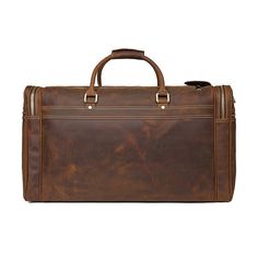 50L Extra Large Vintage Leather Travel Bag Duffle Luggage Bag. Free Shipping Available in 2 colors This travel duffle bag is handmade with selected thick genuine full grain cowhide leather, anti-rust hardware and cotton fabric. This duffle bag is perfect as your everyday bag, weekender bag and/or travel bag. It can fit a 17'' laptop/Macbook, many clothes, as well as many accessories. Also, there is one shoe compartment on the side of the bag, for proper shoe storage. Features: 1. Long Adjustable Rugged Large Capacity Rectangular Travel Bag, Leather Weekender Bag With Leather Trim, Rectangular Leather Weekender Bag With Leather Trim, Rectangular Leather Weekender Bag, Vintage Leather Travel Bag, Travel Duffle Bag, Sac Week End, Leather Travel Bag, Travel Duffle