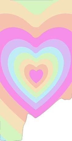 the shape of a heart is shown in pastel colors