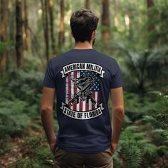 American Militia Softstyle T-shirt Second Amendment Supporter Tee, Crossed AR-15 Rifles, USA Flag and Alligator Shirt, Florida Patriotic - Etsy Tactical T Shirts, Military Units, American Flag Tshirt, Flag Tshirt, Military Style, Style Shirt