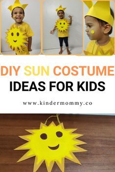 an easy diy sun costume for kids with instructions to make them look like they're