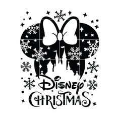 mickey and minnie mouse kissing in front of snowflakes with the words disney christmas