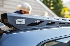 a close up of the roof rack on a vehicle