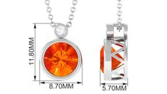 Product Details Radiate warmth and sophistication with this stunning Solitaire Pendant Necklace. This Fine Pendant Necklace captures the essence of modern elegance, as the vibrant Lab Created Orange Sapphire takes center stage. The delicate Diamond adds a touch of sparkle, enhancing the allure of this Sapphire Pendant Necklace (Synthetic). A perfect fusion of luxury and style, this pendant necklace is a captivating accessory that effortlessly elevates any ensemble, making it a timeless addition Sapphire Pendant Necklace, Orange Cut, Necklace With Diamond, Sapphire Necklace Pendants, Solitaire Pendant Necklace, Orange Sapphire, Sapphire Pendant, Solitaire Pendant, Center Stage