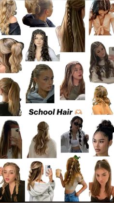 Hair Styles For Girls, Cute Sporty Hairstyles, School Hair, Types Of Hair