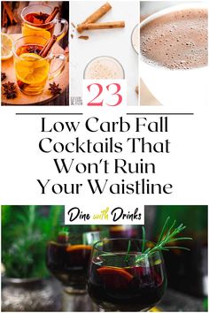 Collage of 4 low carb fall cocktails. Keto Cocktails For Fall, Cocktails For Fall, Low Carb Cocktails, Keto Cocktails, Fall Cocktails Recipes, Low Carb Drinks, Fall Cocktails, Alcohol Drinks, Fall Is Here