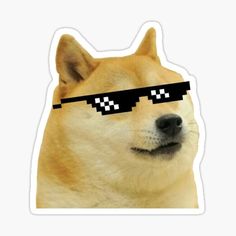 an image of a dog with sunglasses on it's face and eyes covered in pixels