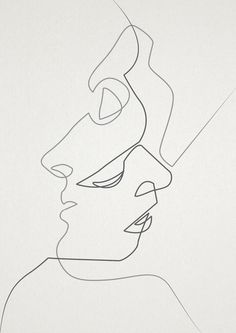 a line drawing of a man's face