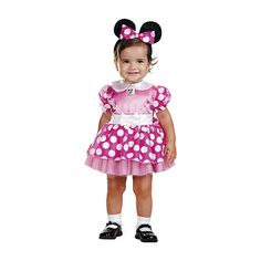 Having trouble thinking of a good Halloween costume idea for your kid? Don't sweat! Our incredible costume selection for girls is here to save the day. Whether she's headed to a costume party, a haunted house or going out to trick-or-treat, this polyester Minnie Mouse toddler's costume makes an unforgettable way to let her enjoy the holiday. Infant size 12-18 months. Polyester.Includes:Dress with attached tulle petticoat and character cameoMatching bow headband with earsCharacter: Minnie MouseBase Material: 100% PolyesterCare: Hand WashCountry of Origin: Imported Monster Halloween Costumes, Cookie Monster Halloween, Minnie Mouse Costume Toddler, Flamingo Halloween Costume, Minnie Mouse Halloween Costume, Unicorn Halloween Costume, Minnie Mouse Costume, Full Body Costumes, Monster Halloween