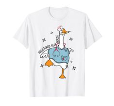 a white t - shirt with an image of a bird on it