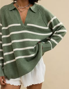 Medium Midsize Coastal Grandmother, Ribbed Collared Sweater, 2024 Sweater Trends, Trending Sweaters, American Eagle Sweaters, Aerie Clothing, Cozy Fall Fashion, Aerie Sweater, Women Gift Ideas