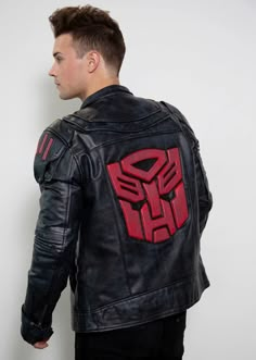 Gray Leather Jacket, Orion Pax, Black Armor, Grey Leather Jacket, White Tee Shirts, Layering Outfits, Gray Leather, Ghost Rider