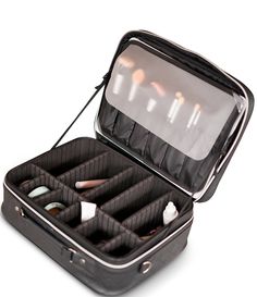 From Ilios Lighting Co.&#x2C; this makeup case features:Faux leather padded caseAdjustable dividersOversized brush holderSpacious front pocketTrolley sleeve for easy travelApprox. 14" x 10.5 x 4.75"Approx. 3.4 lbs.Made in the USA. Hollywood Makeup, Mirror Makeup, Makeup Gift Sets, Makeup Mirrors, Easy Travel, Makeup Case, Makeup Mirror, Dillard's, Makeup Bag