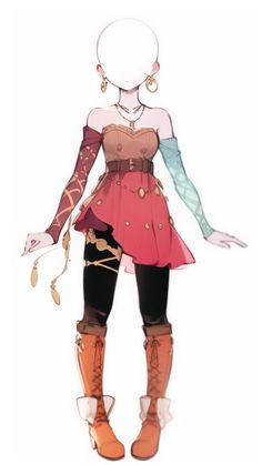 an anime character is standing with her hands in her pockets and wearing brown boots,