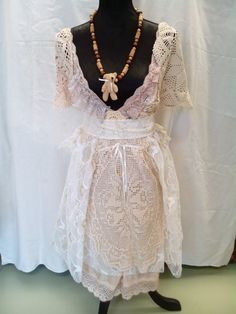 Big size/Size XXL/Romantic/lace dress/OOAK by Endladesign on Etsy Bohemian Scalloped Lace Dress For Garden Party, Fitted Crochet Dress With Lace Patchwork For Wedding, Cotton Lace Wedding Dress With Lace Work, Lace Crochet Dress With Lace Trim For Wedding, Cottagecore V-neck Dress With Lace Trim, Delicate Cotton Lace Wedding Dress, Wedding Dresses In Delicate Cotton Lace, Bohemian Lace Patchwork Dress For Garden Party, Crochet Lace Dress For Wedding