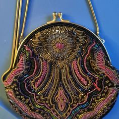 Perfect Condition Vintage Beaded Night Bag, Interior Is Spotless And New Never Used Elegant Multicolor Bags For Night Out, Elegant Multicolor Sequined Bags, Beaded Evening Bag For Night Out, Multicolor Beaded Bag For Evening, Chic Beaded Bags For Night Out, Jeweled Bag, Bag Interior, Evening Purse, Beaded Purses